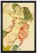 Egon Schiele - Zwei sich umarmende Frauen   auf Leinwandbild gerahmt Größe 60x40