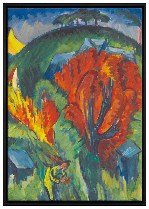 Ernst Ludwig Kirchner - GALGENBERG IN JENA  auf Leinwandbild gerahmt Größe 100x70