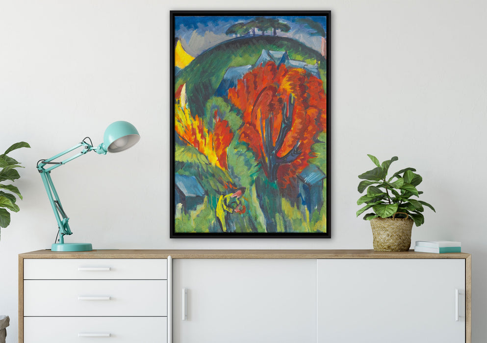 Ernst Ludwig Kirchner - GALGENBERG IN JENA  auf Leinwandbild gerahmt verschiedene Größen im Wohnzimmer