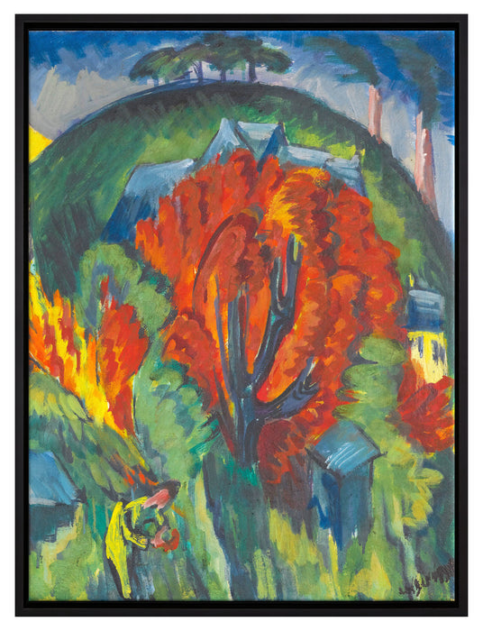 Ernst Ludwig Kirchner - GALGENBERG IN JENA   auf Leinwandbild gerahmt Größe 80x60