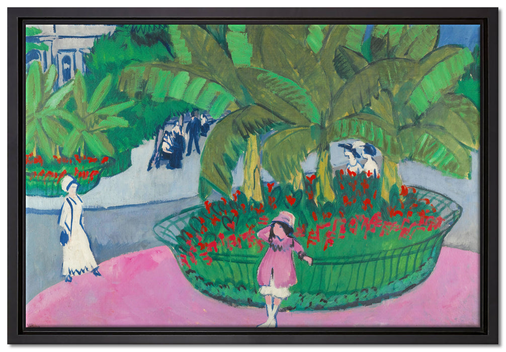 Ernst Ludwig Kirchner - DAS BOSKETT: ALBERTPLATZ IN DRESDEN   auf Leinwandbild gerahmt Größe 60x40