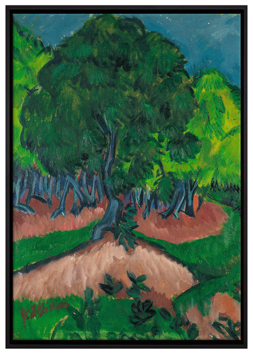 Ernst Ludwig Kirchner - Landschaft mit Maronenbaum  auf Leinwandbild gerahmt Größe 100x70