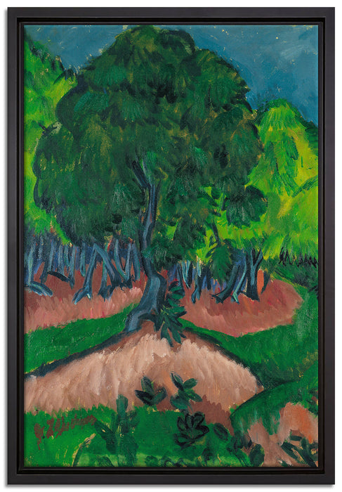 Ernst Ludwig Kirchner - Landschaft mit Maronenbaum   auf Leinwandbild gerahmt Größe 60x40