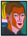 Ernst Ludwig Kirchner - Kopf des Malers Selbstbildnis  auf Leinwandbild gerahmt Größe 80x60