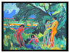 Ernst Ludwig Kirchner - Spielende nackte Menschen   auf Leinwandbild gerahmt Größe 80x60