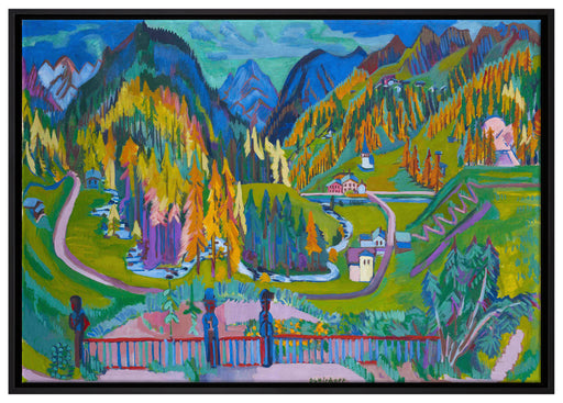Ernst Ludwig Kirchner - Sertig-Tal im Herbst   auf Leinwandbild gerahmt Größe 100x70