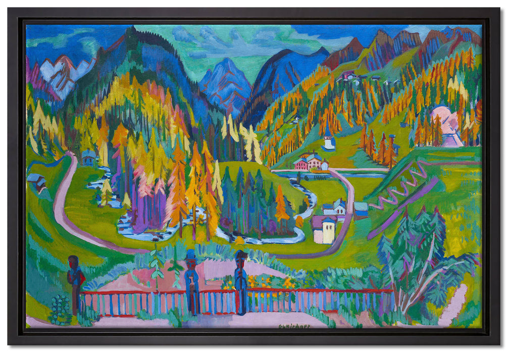 Ernst Ludwig Kirchner - Sertig-Tal im Herbst    auf Leinwandbild gerahmt Größe 60x40