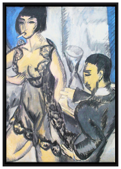 Ernst Ludwig Kirchner - Paar im Zimmer  auf Leinwandbild gerahmt Größe 100x70