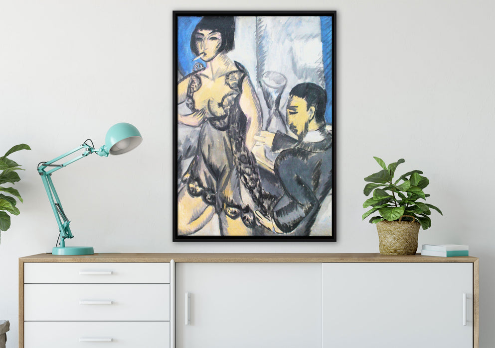 Ernst Ludwig Kirchner - Paar im Zimmer  auf Leinwandbild gerahmt verschiedene Größen im Wohnzimmer