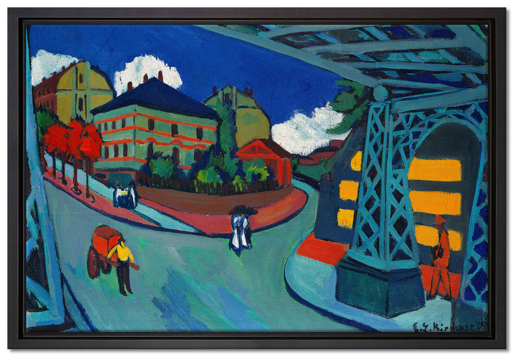 Ernst Ludwig Kirchner - Eisenbahnüberführung Löbtauer  auf Leinwandbild gerahmt Größe 60x40