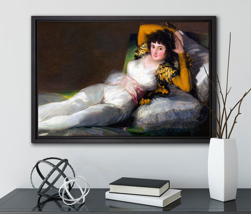 Francisco de Goya - Der dritte Mai Romantik auf Leinwandbild gerahmt mit Kirschblüten