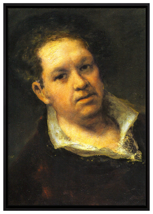 Francisco de Goya - Selbstportrait auf Leinwandbild gerahmt Größe 100x70
