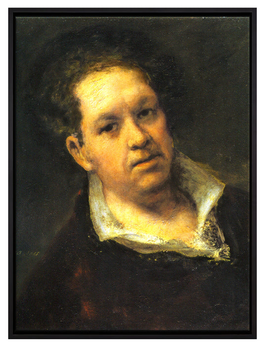 Francisco de Goya - Selbstportrait  auf Leinwandbild gerahmt Größe 80x60