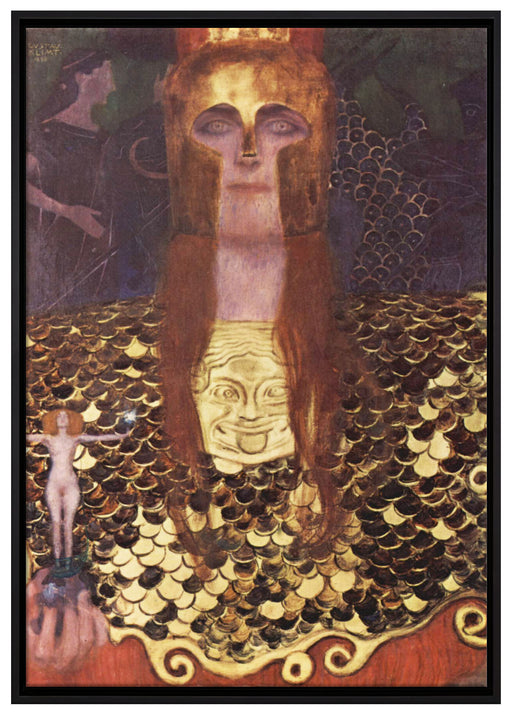 Gustav Klimt - Minerva oder Pallas Athena auf Leinwandbild gerahmt Größe 100x70