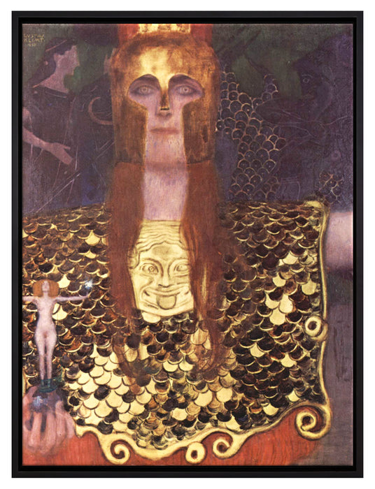 Gustav Klimt - Minerva oder Pallas Athena  auf Leinwandbild gerahmt Größe 80x60