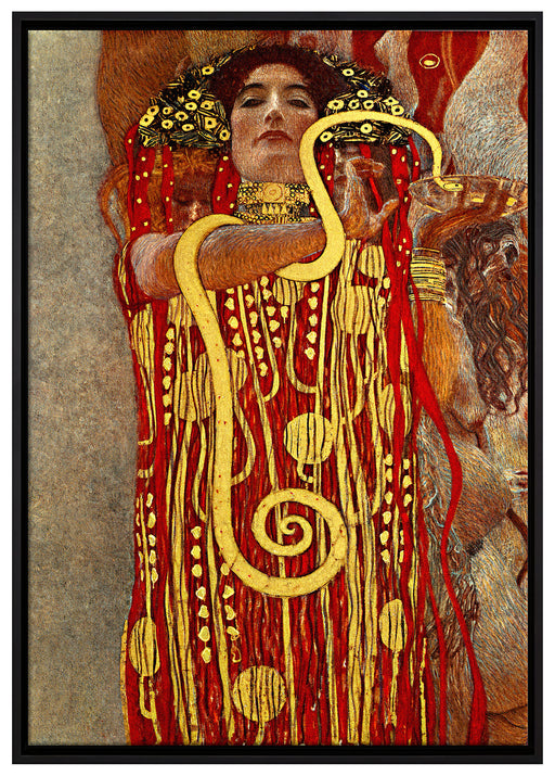 Gustav Klimt - Hygieia auf Leinwandbild gerahmt Größe 100x70