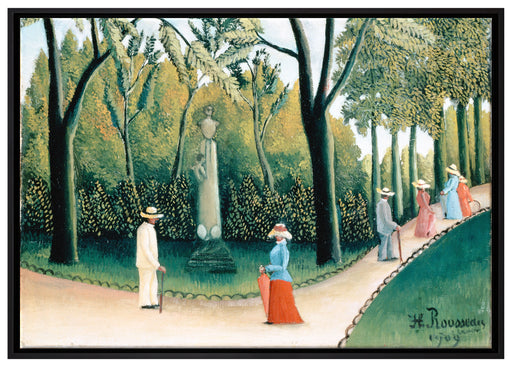 Henri Rousseau - Die Luxemburg Gärten - Shopin-Monument auf Leinwandbild gerahmt Größe 100x70