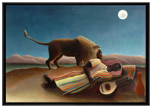 Henri Rousseau - Schlafende Zigeunerin  auf Leinwandbild gerahmt Größe 100x70
