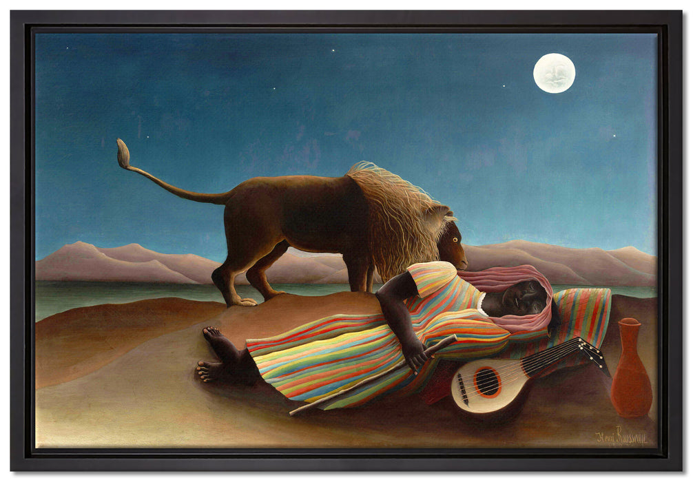 Henri Rousseau - Schlafende Zigeunerin   auf Leinwandbild gerahmt Größe 60x40