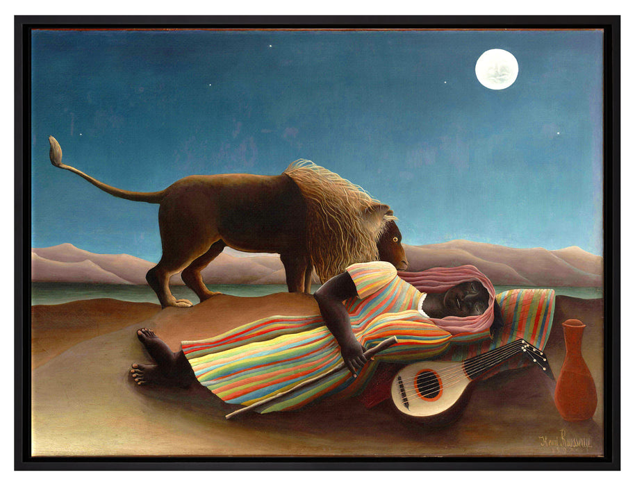 Henri Rousseau - Schlafende Zigeunerin   auf Leinwandbild gerahmt Größe 80x60