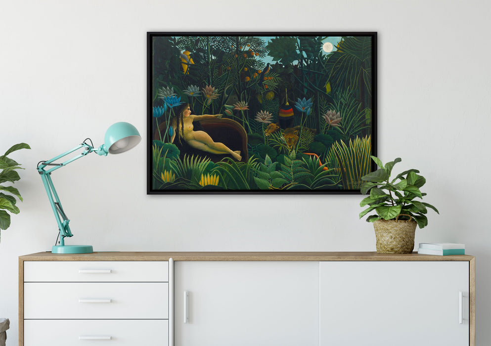 Henri Rousseau - Der Traum  auf Leinwandbild gerahmt verschiedene Größen im Wohnzimmer