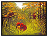 Henri Rousseau - Affen in den Orangen-Bäumen  auf Leinwandbild gerahmt Größe 80x60