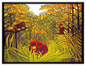 Henri Rousseau - Affen in den Orangen-Bäumen  auf Leinwandbild gerahmt Größe 80x60