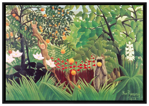 Henri Rousseau - Exotische Landschaft  auf Leinwandbild gerahmt Größe 100x70