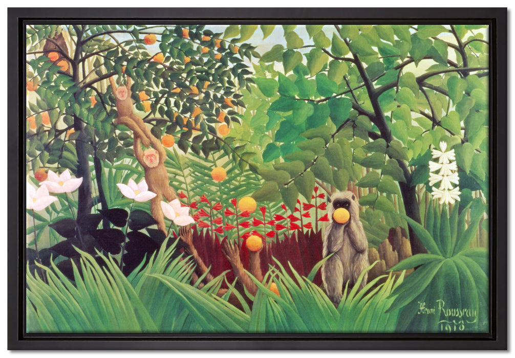 Henri Rousseau - Exotische Landschaft   auf Leinwandbild gerahmt Größe 60x40