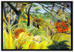 Henri Rousseau - Tiger vom tropischen Sturm überrascht auf Leinwandbild gerahmt Größe 100x70