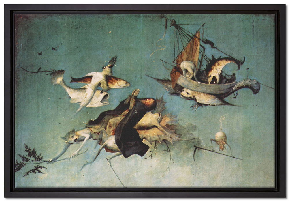 Hieronymus Bosch - Ausschnitt aus Garten der Lüste II  auf Leinwandbild gerahmt Größe 60x40