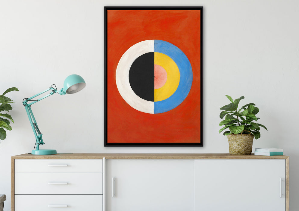 Hilma af Klint - Der Schwan II auf Leinwandbild gerahmt verschiedene Größen im Wohnzimmer