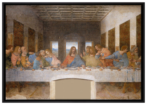 Leonardo da Vinci - Das letzte Abendmahl  auf Leinwandbild gerahmt Größe 100x70