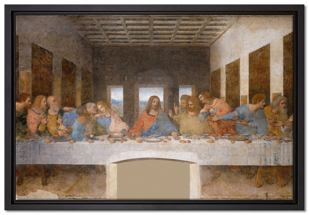 Leonardo da Vinci - Das letzte Abendmahl   auf Leinwandbild gerahmt Größe 60x40