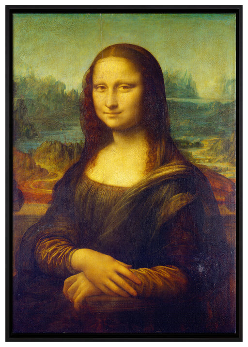 Leonardo da Vinci - Mona Lisa  auf Leinwandbild gerahmt Größe 100x70