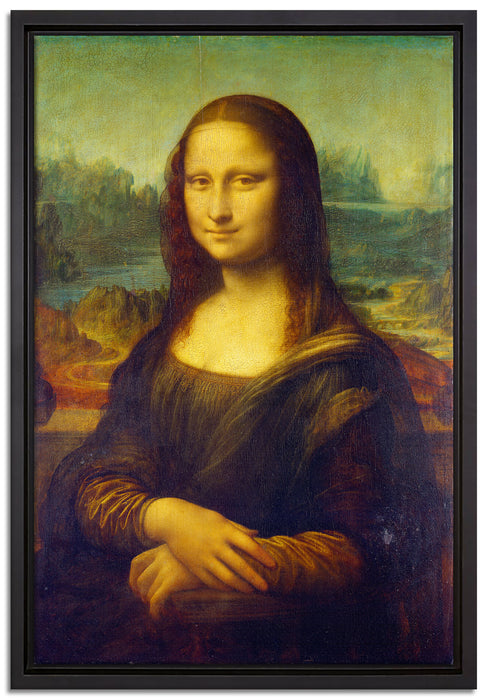 Leonardo da Vinci - Mona Lisa   auf Leinwandbild gerahmt Größe 60x40