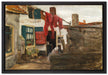 Max Liebermann - Holländische Dorfecke mit hängender Wä  auf Leinwandbild gerahmt Größe 60x40