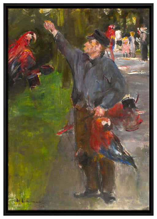Max Liebermann - Papageienmann auf Leinwandbild gerahmt Größe 100x70