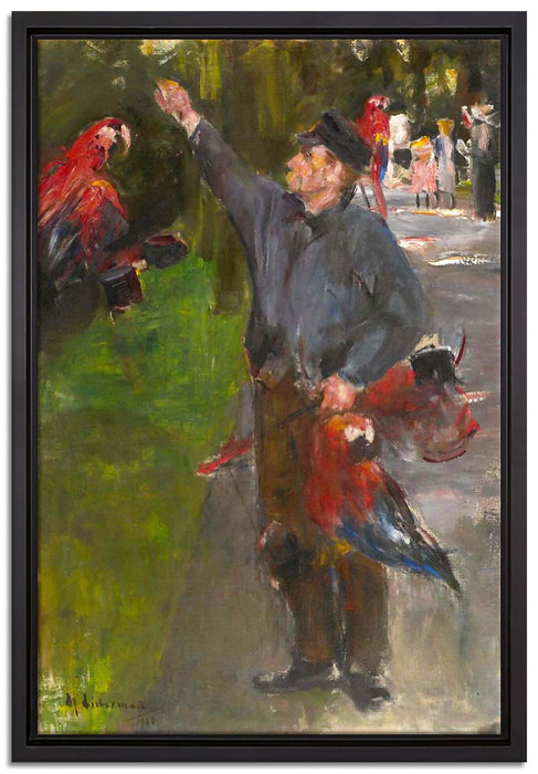 Max Liebermann - Papageienmann  auf Leinwandbild gerahmt Größe 60x40