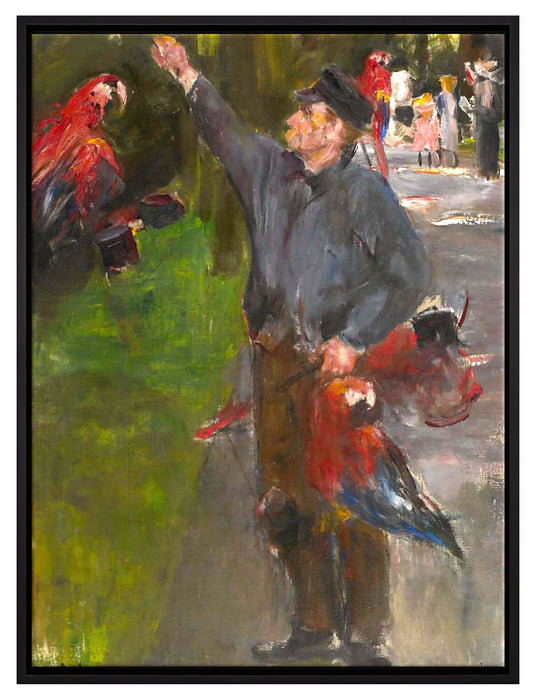 Max Liebermann - Papageienmann  auf Leinwandbild gerahmt Größe 80x60