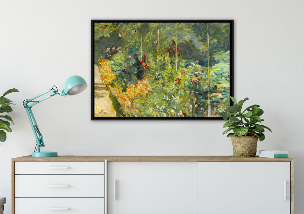 Max Liebermann - DER NUTZGARTEN IN WANNSEE NACH WESTEN auf Leinwandbild gerahmt verschiedene Größen im Wohnzimmer