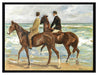 Max Liebermann - Zwei Reiter am Strand   auf Leinwandbild gerahmt Größe 80x60