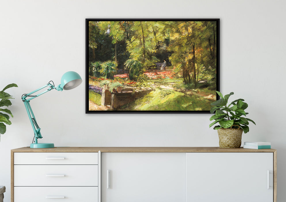 Max Liebermann - Die Blumenterassen im Wannseegarten na auf Leinwandbild gerahmt verschiedene Größen im Wohnzimmer
