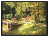 Max Liebermann - Die Blumenterassen im Wannseegarten na  auf Leinwandbild gerahmt Größe 80x60