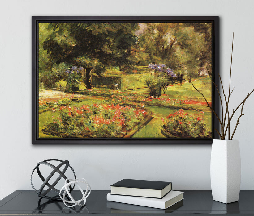 Max Liebermann - Wannseegarten  auf Leinwandbild gerahmt mit Kirschblüten