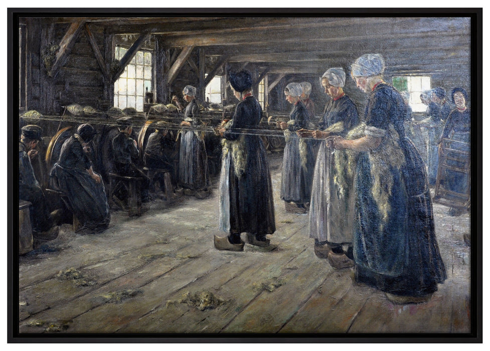 Max Liebermann - Flachsscheuer in Laren  auf Leinwandbild gerahmt Größe 100x70