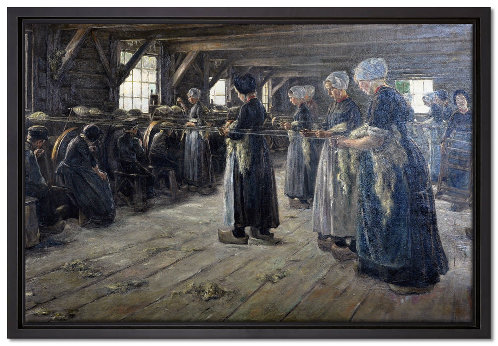 Max Liebermann - Flachsscheuer in Laren   auf Leinwandbild gerahmt Größe 60x40