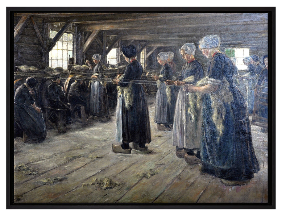 Max Liebermann - Flachsscheuer in Laren   auf Leinwandbild gerahmt Größe 80x60