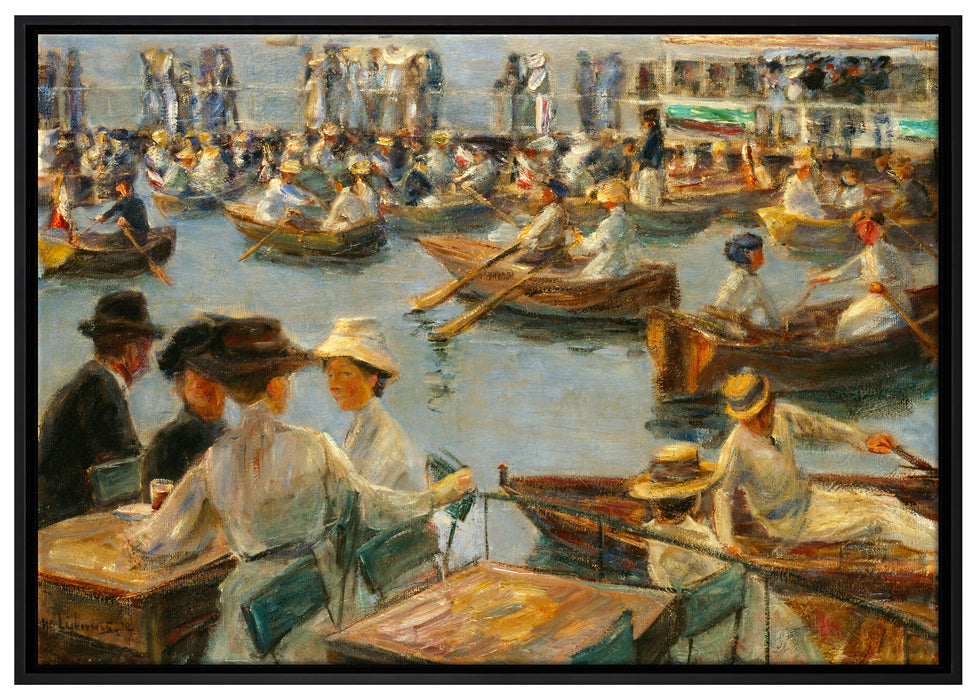 Max Liebermann - An der Alster in Hamburg auf Leinwandbild gerahmt Größe 100x70