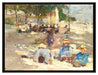 Max Liebermann - Picknick im Park  auf Leinwandbild gerahmt Größe 80x60